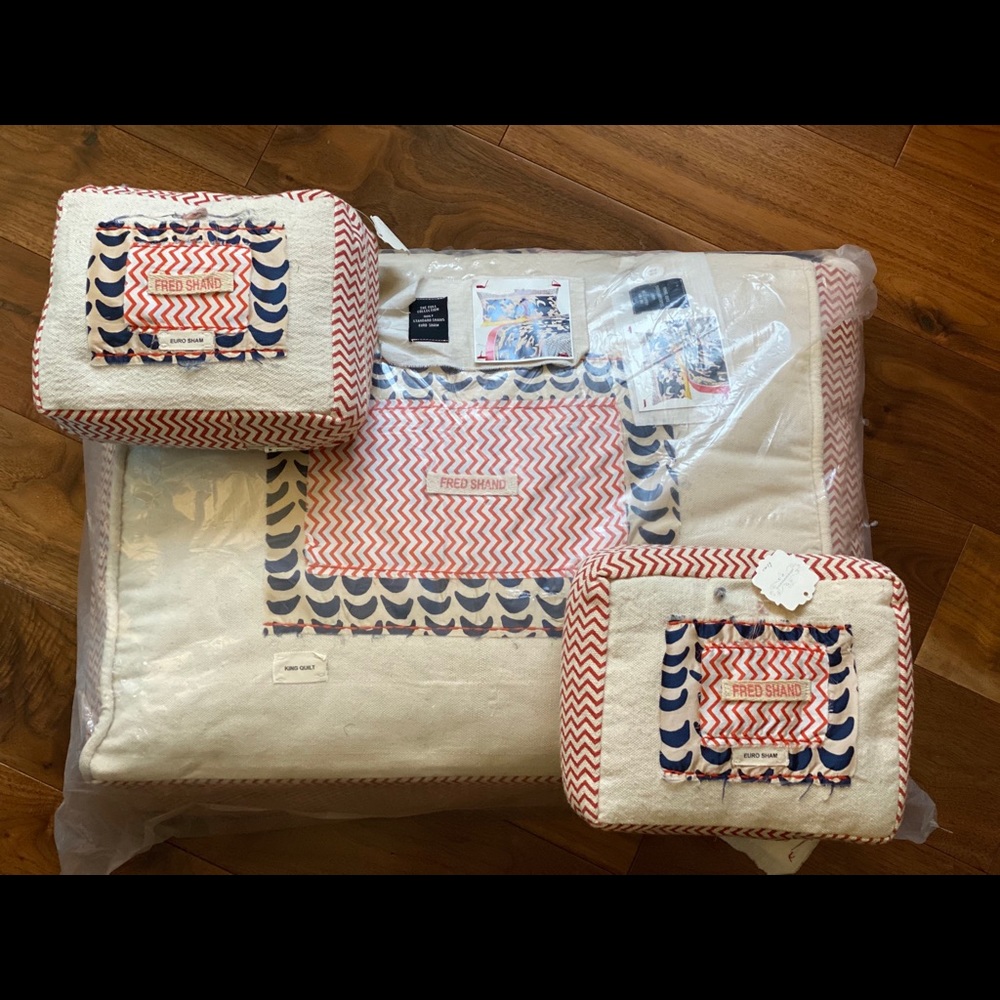 Anthropologie King Quilt + Shams - Fred Shand NEW